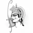 Krishna flute & feather tattoo design idea