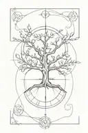 elder tree with a compass   tattoo design idea