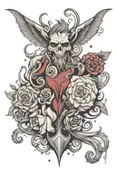 Depression depicted tattoo design idea