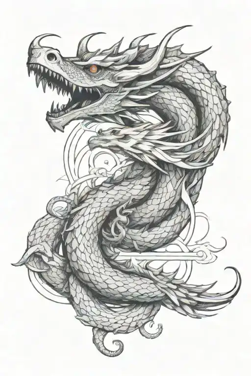 Ouroboros dragon tattoo design idea