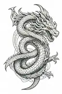 Ouroboros dragon tattoo design idea