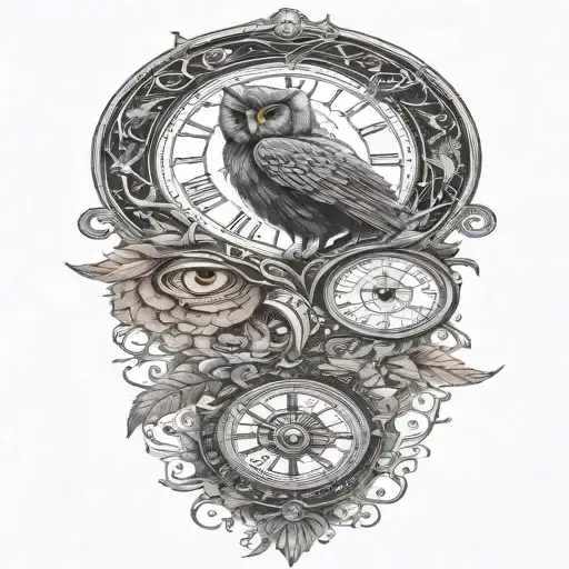 cosmic owl  tattoo design idea