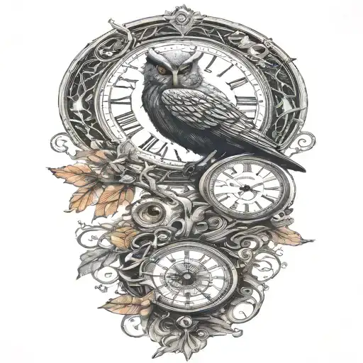 cosmic owl  tattoo design idea
