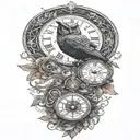 cosmic owl  tattoo design idea