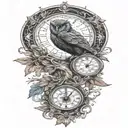 cosmic owl  tattoo design idea