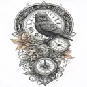 cosmic owl  tattoo design idea
