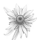 bouquet of a coneflower, a marigold, and a daffodil  tattoo design idea