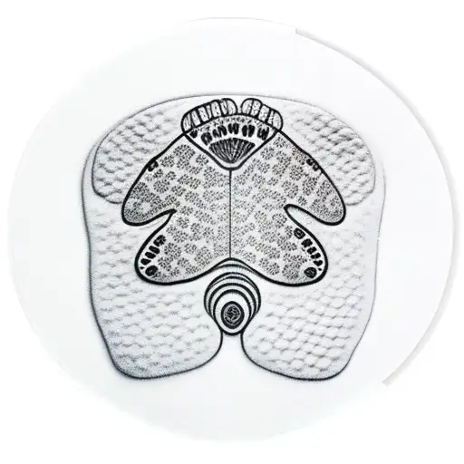 bear paw with butterfly as pad of paw tattoo design idea