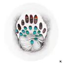 bear paw with butterfly as pad of paw tattoo design idea