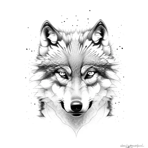 abandoned wolf cub  tattoo design idea