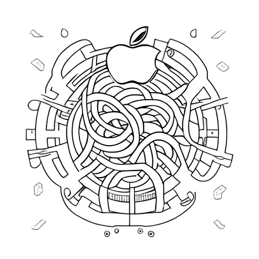 apple with "AC" in the middle and "You Lost" around it tattoo design idea
