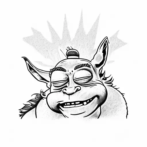 Shrek and donkey, Rick and Morty, Cars tattoo design idea