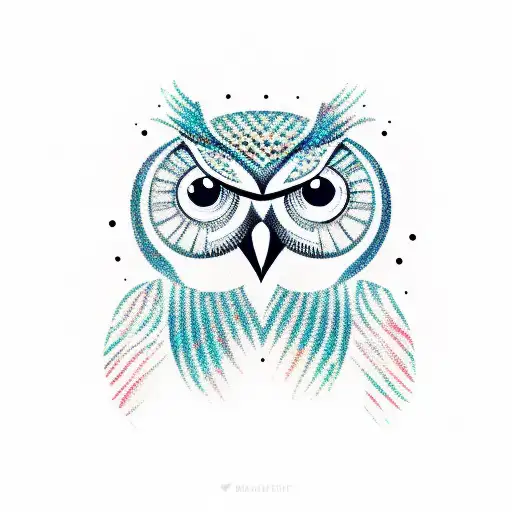 new school cute owl tattoo