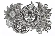 nordic maori design sun moon surrounded tattoo design idea