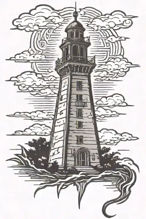 Tower hit by lightning tattoo design idea