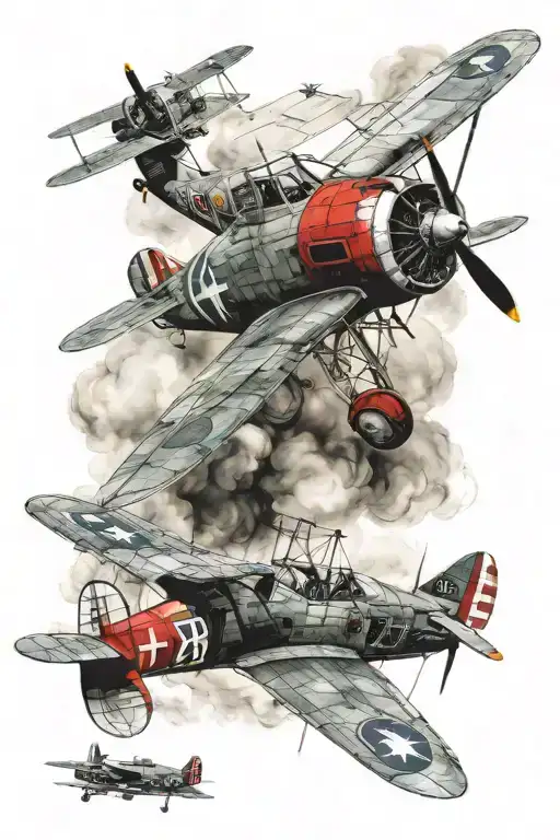 Red baron tri plane, spitfire, corsair, f111, f14, f35 tattoo design idea