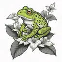 frog with Lilly pads and English ivy half sleeve tattoo design idea
