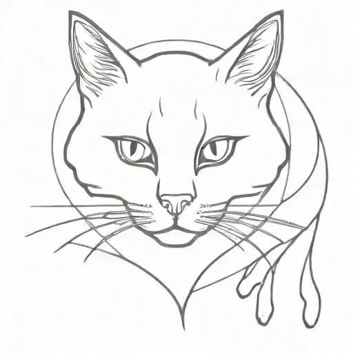 ghost cat  tattoo design idea