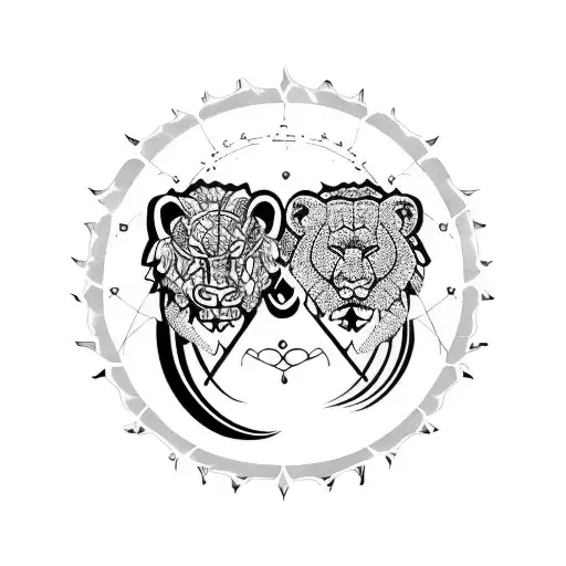 cancer leo mixed soulmates tattoo design idea