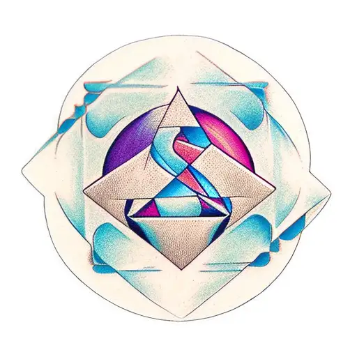 initials in geomatric shape; V P D tattoo design idea