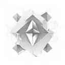 initials in geomatric shape; V P D tattoo design idea