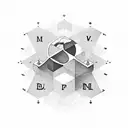 initials in geomatric shape; V P D tattoo design idea