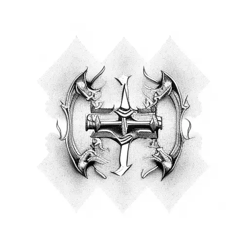 western bar saloon tattoo design idea