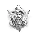 western bar saloon tattoo design idea