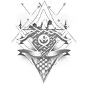 western bar saloon tattoo design idea