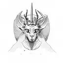 Anubis antlers tattoo design idea