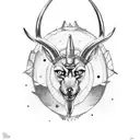 Anubis antlers tattoo design idea