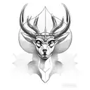 Anubis antlers tattoo design idea