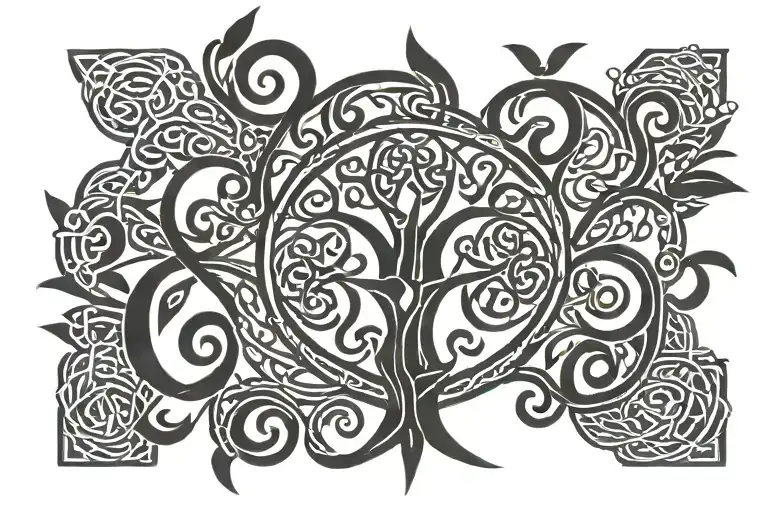 "Be Jesus" with a Celtic Tree of Life intertwined tattoo design idea
