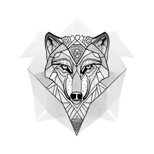 wolf  and elephant over Olympic rings tattoo design idea