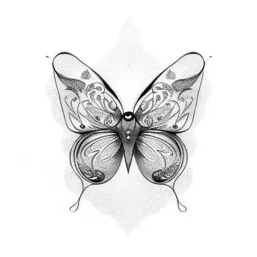 butterfly with names  tattoo design idea
