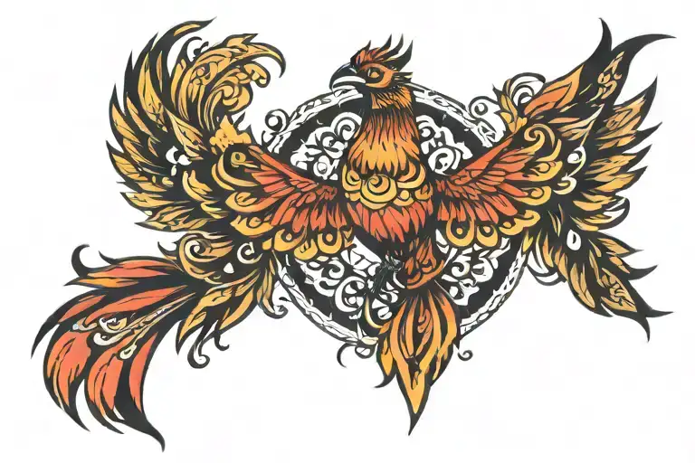 phoenix mandala tattoo design idea