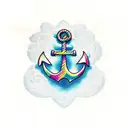 Anchor with names tattoo design idea