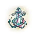 Anchor with names tattoo design idea
