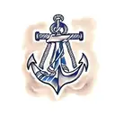 Anchor with names tattoo design idea