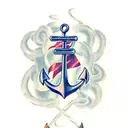 Anchor with names tattoo design idea