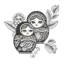 matryoshka doll surrounded tattoo design idea