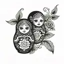 matryoshka doll surrounded tattoo design idea