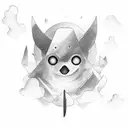 A knife cutting through a cloud-shaped trap beat tattoo design idea