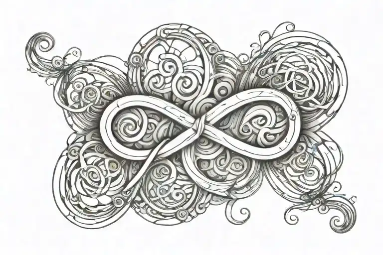 infinity symbol names written tattoo design idea