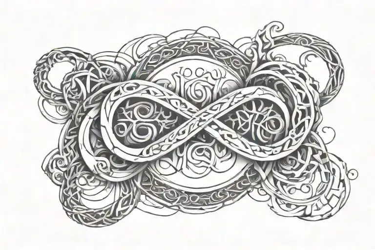 infinity symbol names written tattoo design idea