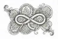 infinity symbol names written tattoo design idea