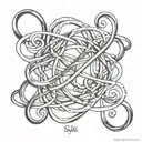 infinity symbol names written tattoo design idea