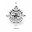 broken compass tattoo design idea
