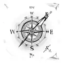 broken compass tattoo design idea