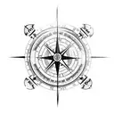 broken compass tattoo design idea
